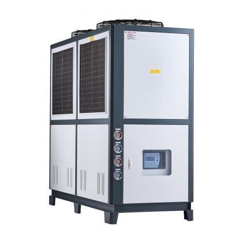 Air-Cooled Water Chiller, 25 HP, Industrial Water Chiller with 60,480 Kcal/h Cooling Capacity, Dual Compressor, 53 Gal Large Tank, LED Display, Cooler for Cooling Water, Not Air Conditioner
