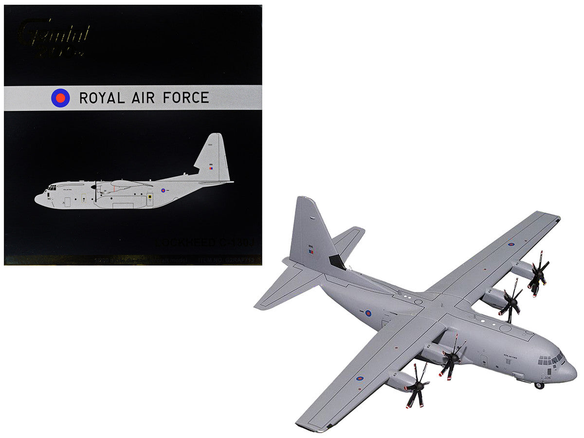 Lockheed C-130J Super Hercules Transport Aircraft "British Royal Air Force" Gray "Gemini 200" Series 1/200 Diecast Model Airplane by GeminiJets-0