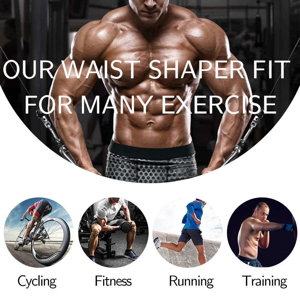 Men Waist Trainer Slimming Body Shaper Fitness Belt Weight Loss Fat Burning Sport Girdle Sweat Trimmer Workout Cincher Shapewear