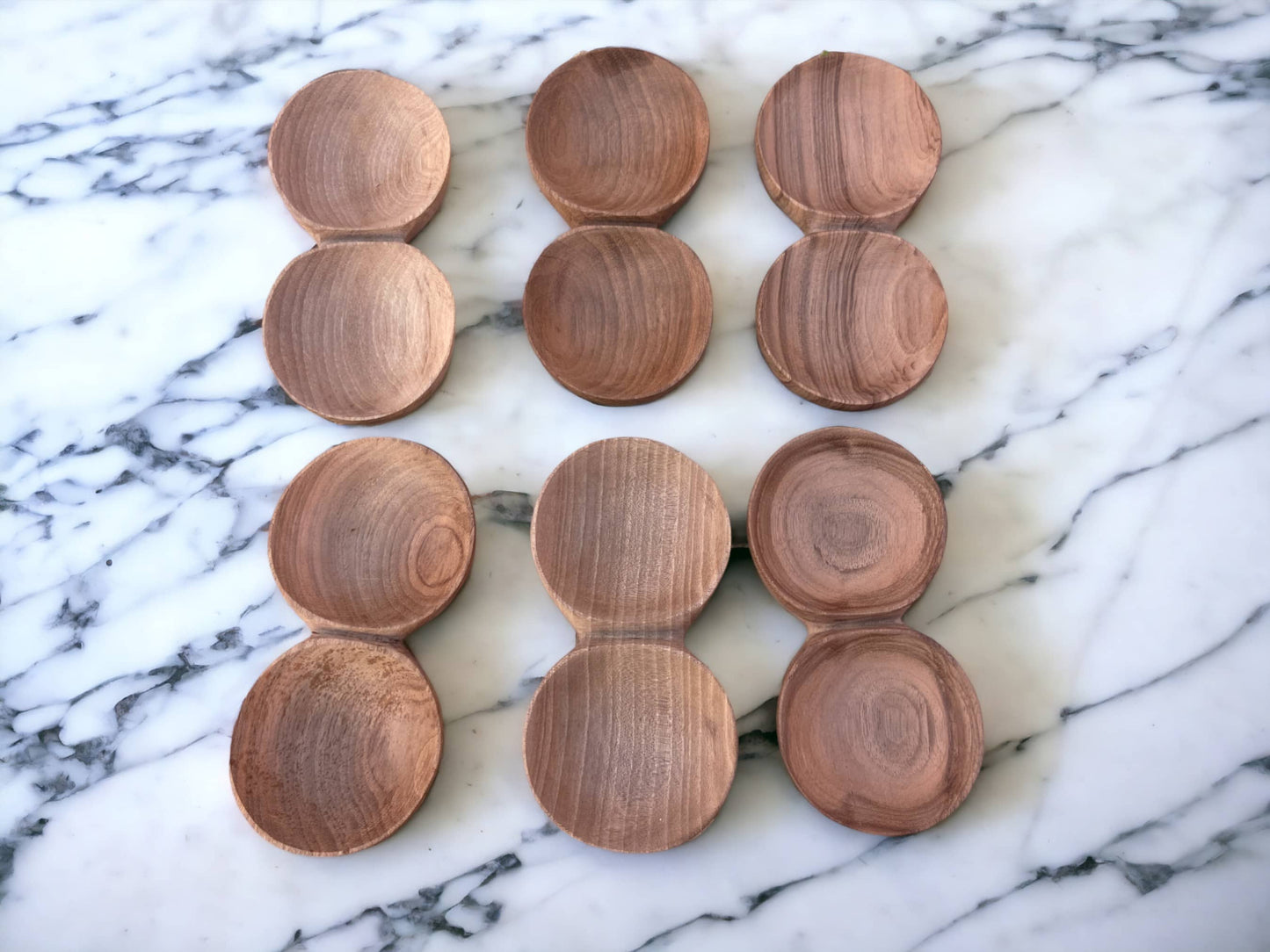 Mini Walnut Spice Bowls Set Of Six, Wooden Spice Bowls, Spice Sevring Bowl, Spice Gift, Traditional Spice Bowl, Gifts for Wife, Gifts-4