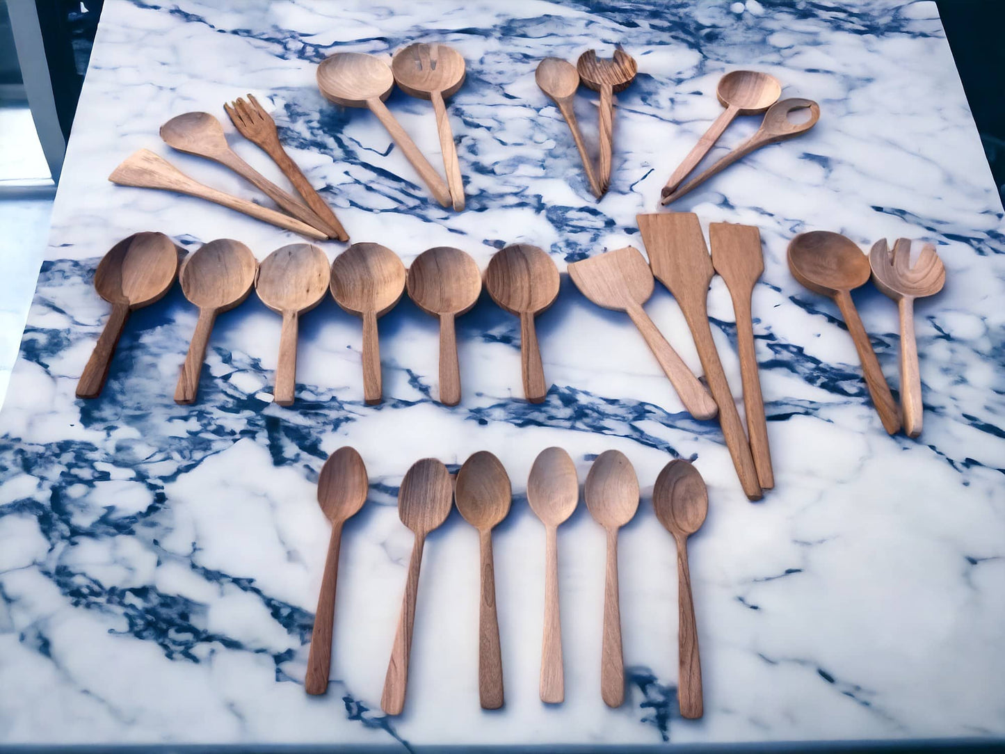 Walnut Kitchen Utensil Set, 25-Pieces Wooden Spoon Set 100% Toxic Free for kitchenware Wood Utensils, Utensil Set for Kitchen-0