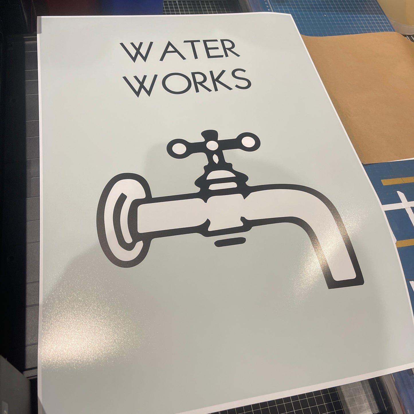 Water Works Bathroom Funny Property Trading Game Print Wall Art Poster Print-1