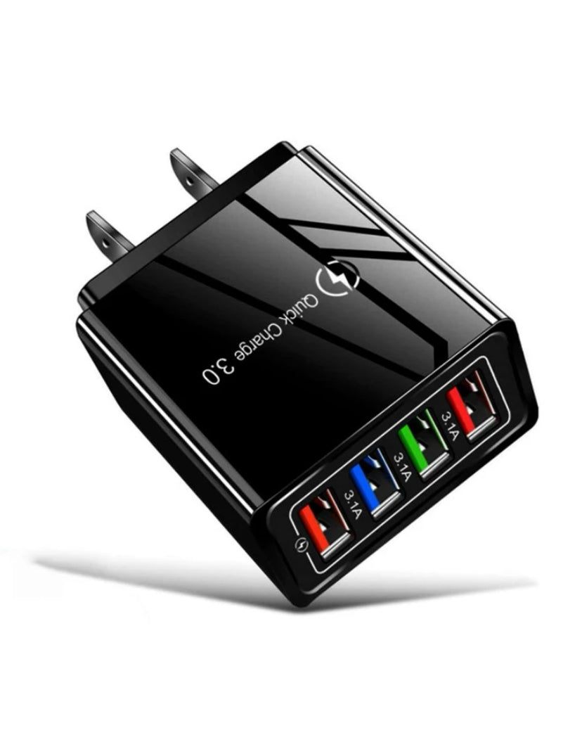 USB Wall Charger Plug Block Cube 4 Port Portable Quick Charger-0