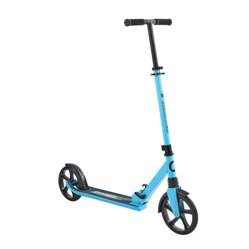 Kick Scooter for Kids Ages 8+, Teens & Adults, 2-Wheel Toddler Scooter with Adjustable Height Handlebar, Wide Anti-Slip Deck, Foldable Lightweight for Boys & Girls up to 220 lbs, Blue + Black