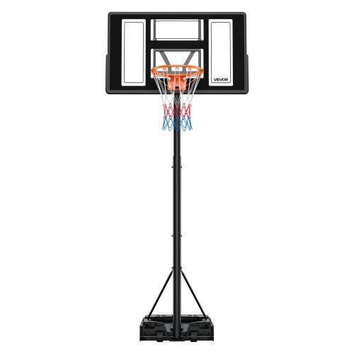 Portable Basketball Stand, 4.4 ft to 10 ft Height Adjustment Basketball Hoop & Goal, Adjustable Basketballs Goal System with Built-in Rolling Wheels for Kids, Teens, Adults in Driveways, Pools