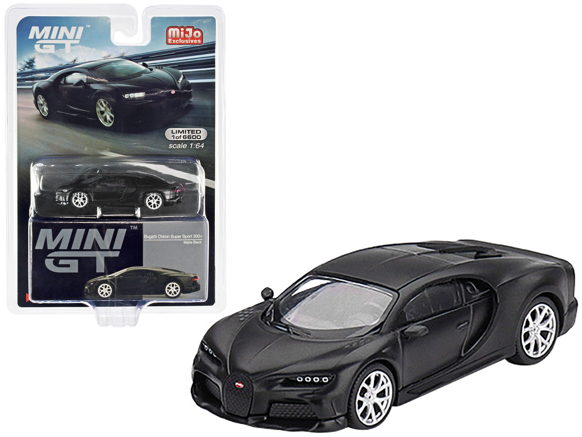 Bugatti Chiron Super Sport 300+ Matt Black Limited Edition to 6600 pieces Worldwide 1/64 Diecast Model Car by Mini GT-0