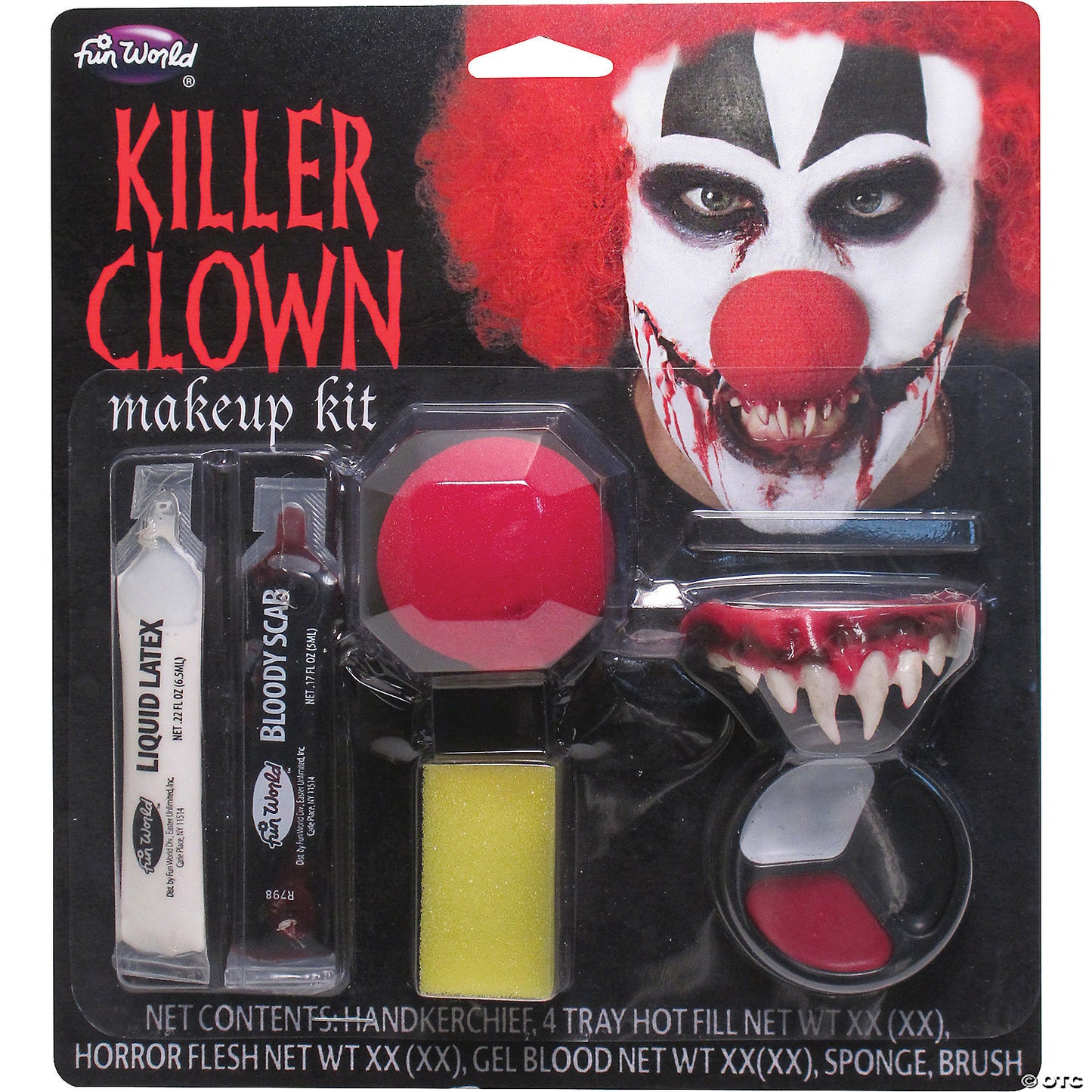 Morris Killer Clown face mask with realistic clown makeup design for costumes and Halloween events.