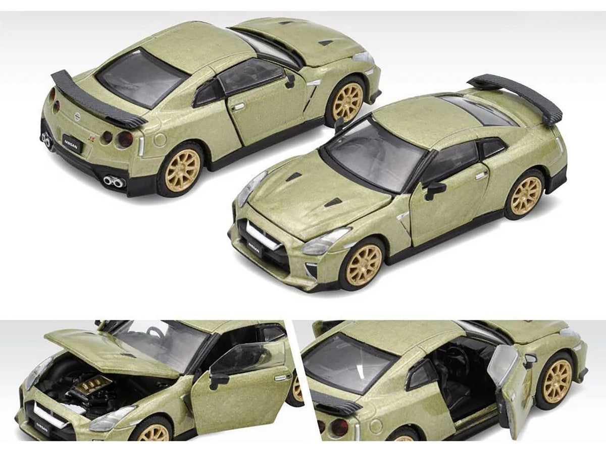 2022 Nissan GT-R (R35) T-Spec RHD (Right Hand Drive) Millenium Jade Metallic 1/64 Diecast Model Car by Era Car-1