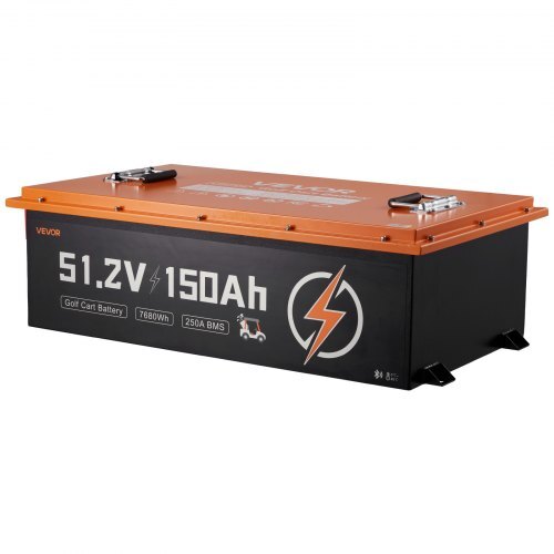 48V (51.2V) 150AH Lithium Golf Cart Battery, with 20A Charger, Lifepo4 Battery Kit, Built-in 250A BMS, with Bluetooth & Touch Monitor, 2C Discharge, 4000 Cycles, for Golf Carts, Trolling Motors - American Smart