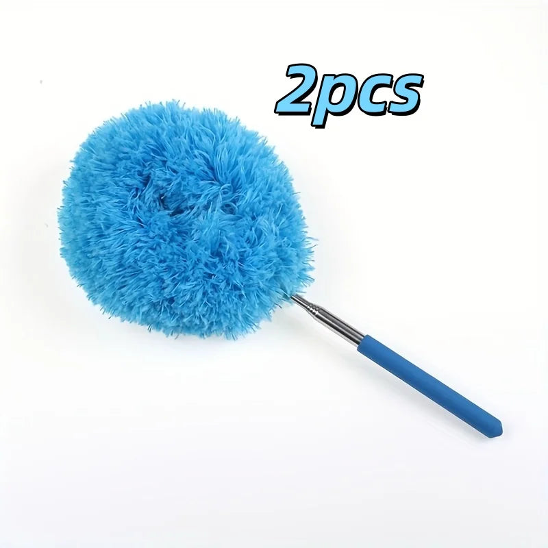 2PCS Long-Handled Microfiber Ceiling Fan Duster - Dust-Locking, Reusable, Effortless Cleaning Brush -Ideal For RVs & Home Use