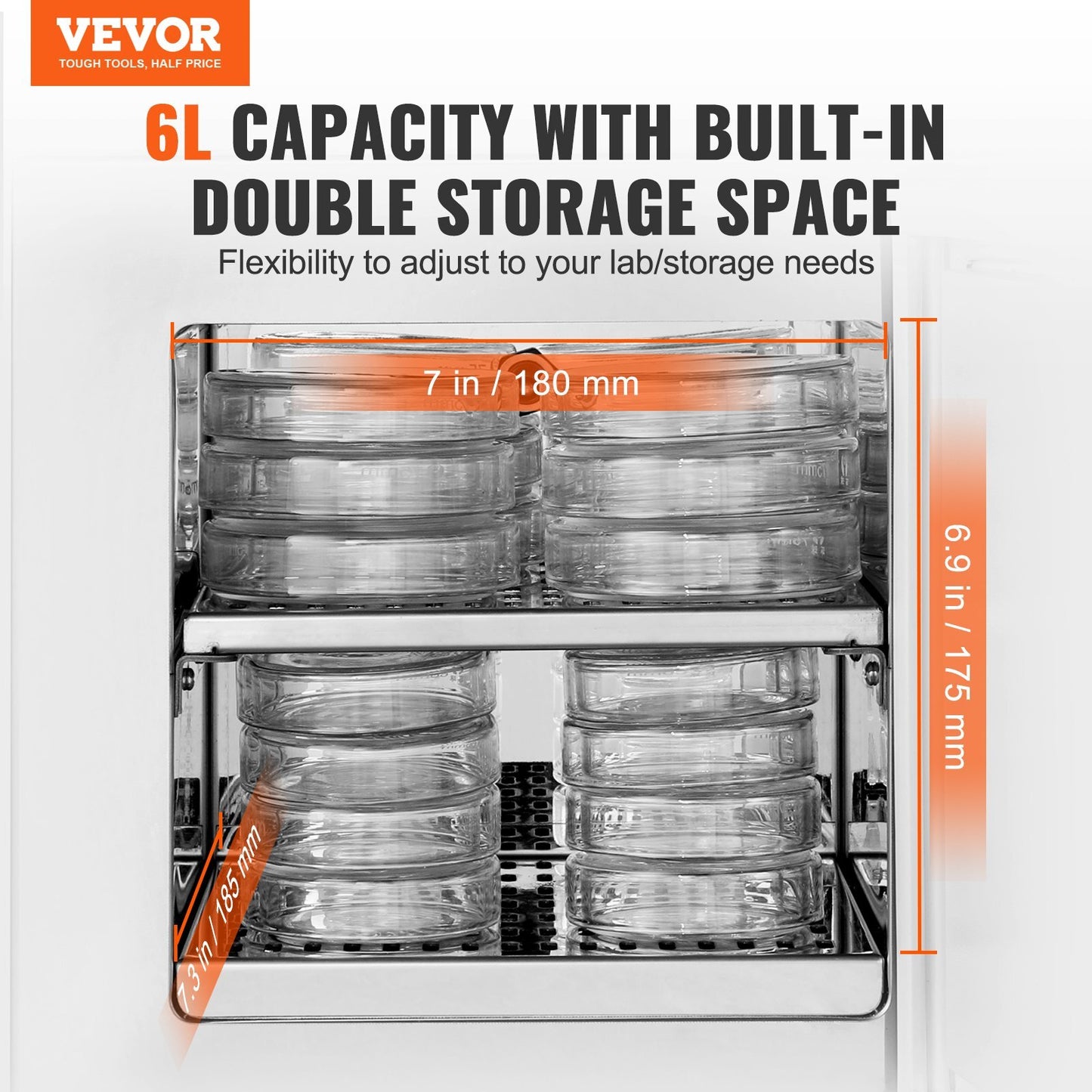 ?Lab?Incubator, 6L,?PID Temperature Control RT+5-65?C, Scientific Digital Incubator,?Constant-Temperature Microbiological Laboratory Incubator for?Lab Cell Culture Seed Germination Medical Science