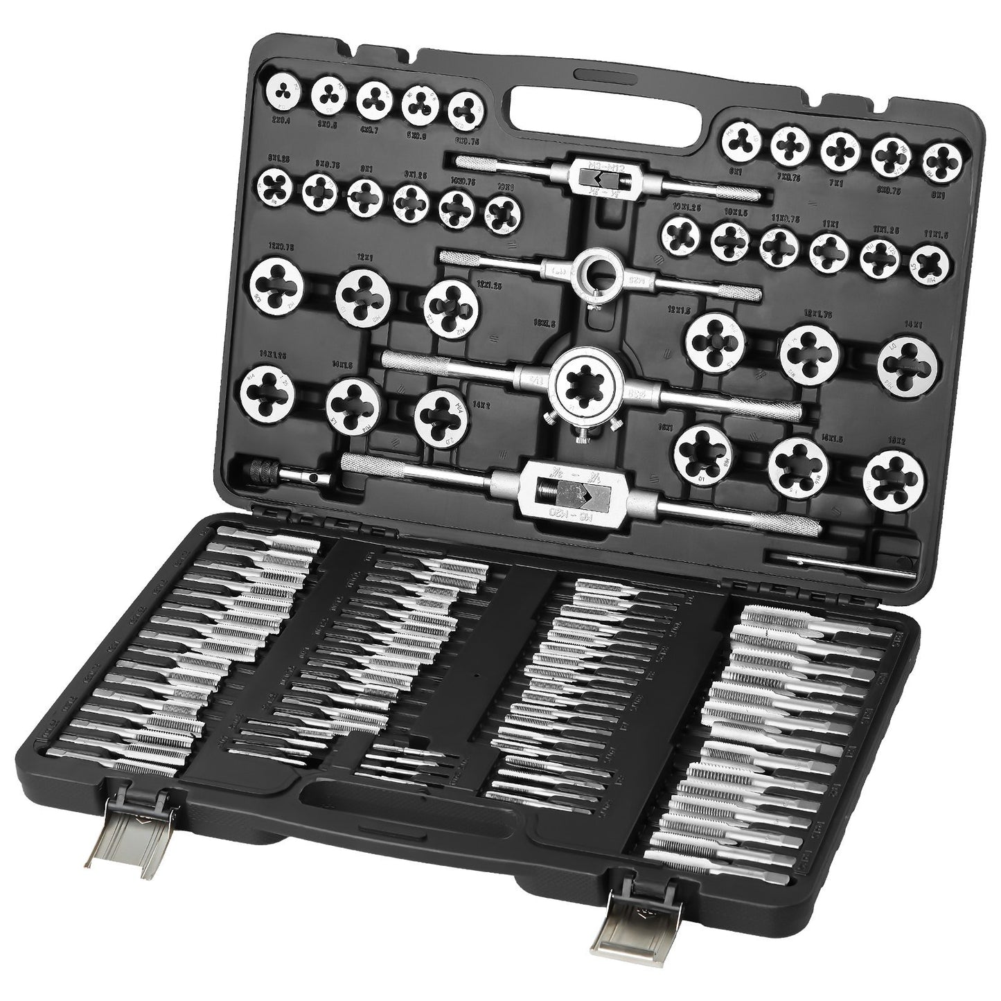 Tap and Die Set, 110-Piece Include Metric Size M2 to M18, Bearing Steel Taps and Dies, Essential Threading Tool for Cutting External Internal Threads, with Complete Accessories and Storage Case - American Smart