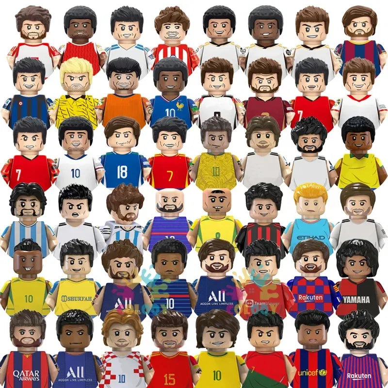 Color: Yellow, Ships From: CHINA - Kids Toys World Famous Football Stars Building Blocks Sport Player Mini Action Figures Golden Cup Toys For Boys Christmas Gifts