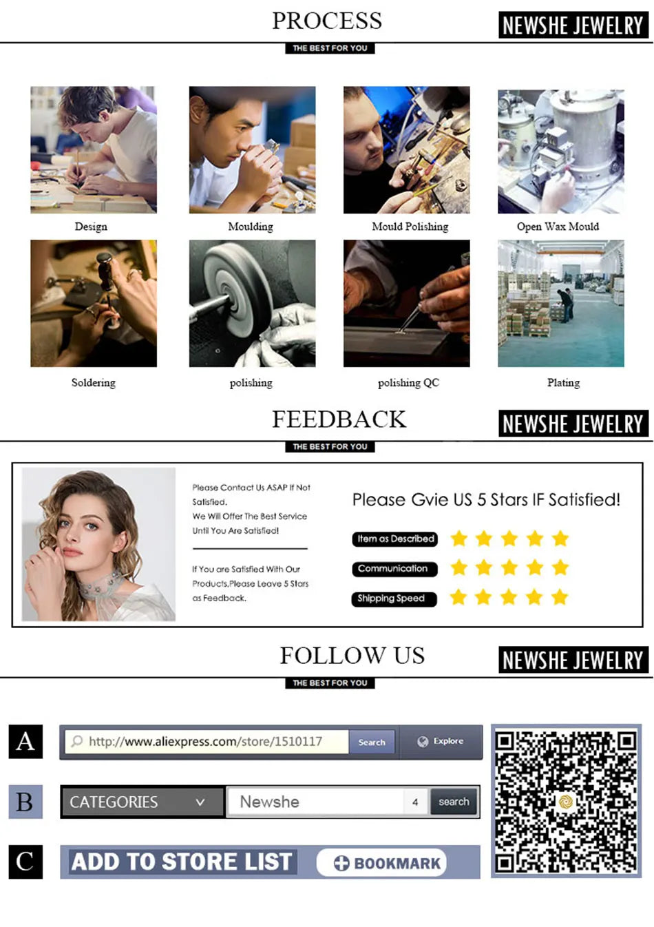 Newshe 2 Pcs Wedding Ring Set 925 Sterling Silver Solitaire Round CZ Engagement Rings for Women Luxury Jewelry