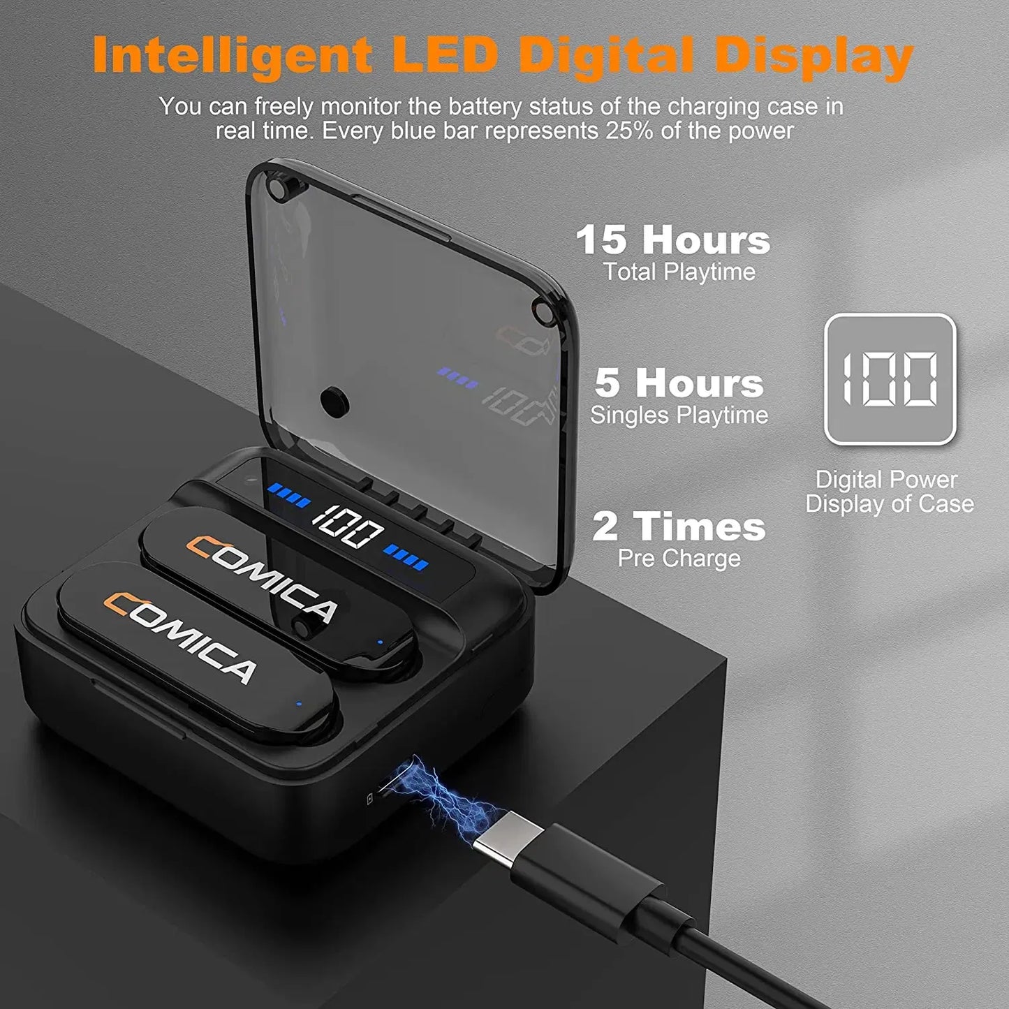 Color: Red, Ships From: CHINA - Comica Vimo S Wireless Lavalier Microphone 2.4G Compact Wireless Lapel Microphone With Charging Case for iPhone Android Phone
