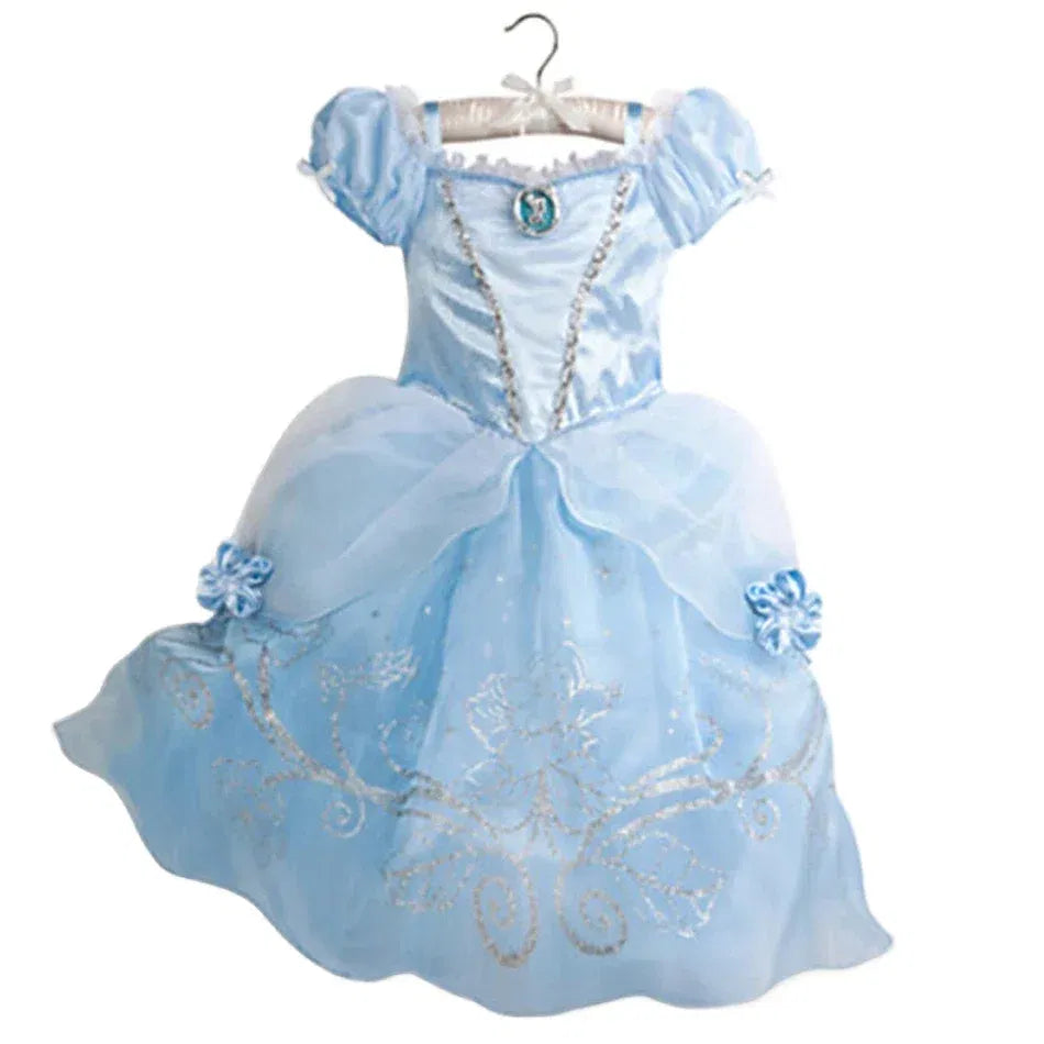 Kid Size: 2T, Color: Khaki - Belle Princess Dress for Girls Cosplay Beauty and The Beast Snow White Costumes Kids Halloween Carnival Birthday Clothes