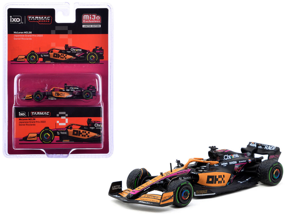 McLaren MCL36 #3 Daniel Ricciardo Formula One F1 "Japanese GP" (2022) "Global64" Series 1/64 Diecast Model Car by Tarmac Works-2