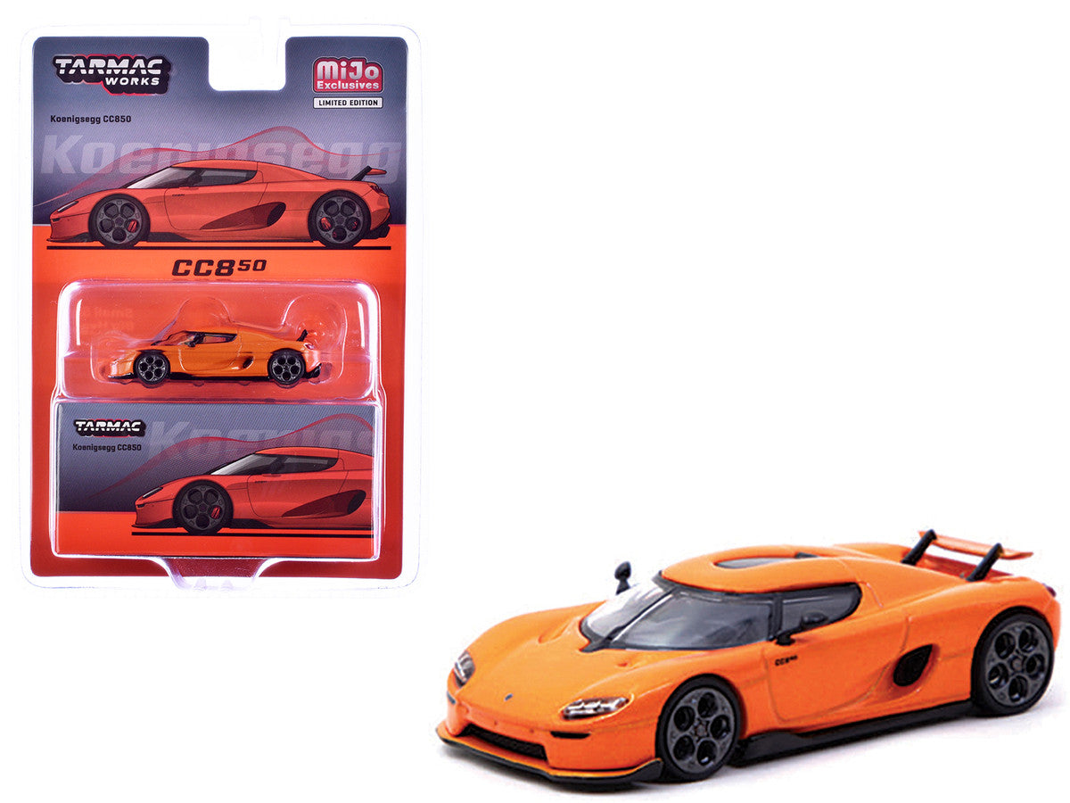 Koenigsegg CC850 Orange Metallic "Global64" Series 1/64 Diecast Model by Tarmac Works-2