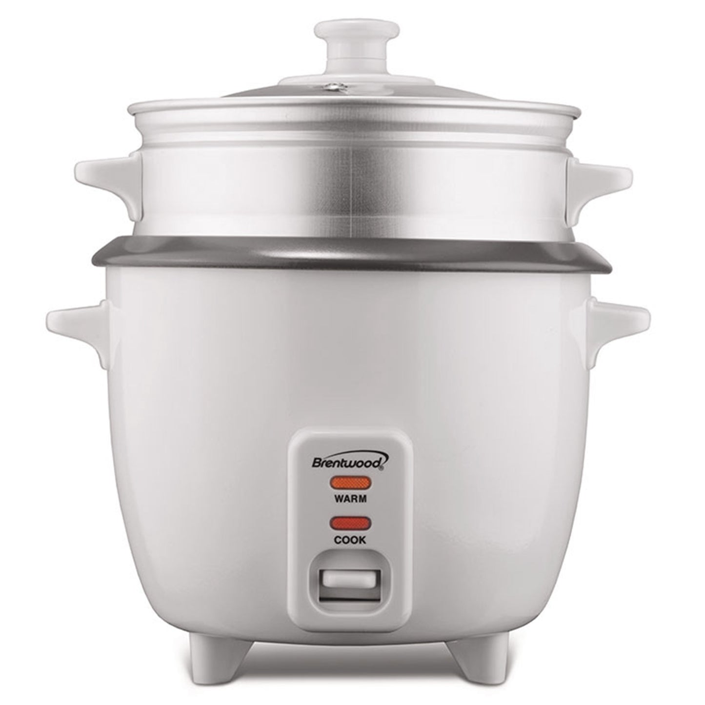 Brentwood 8 Cup Rice Cooker / Non-Stick with Steamer in White - American Smart