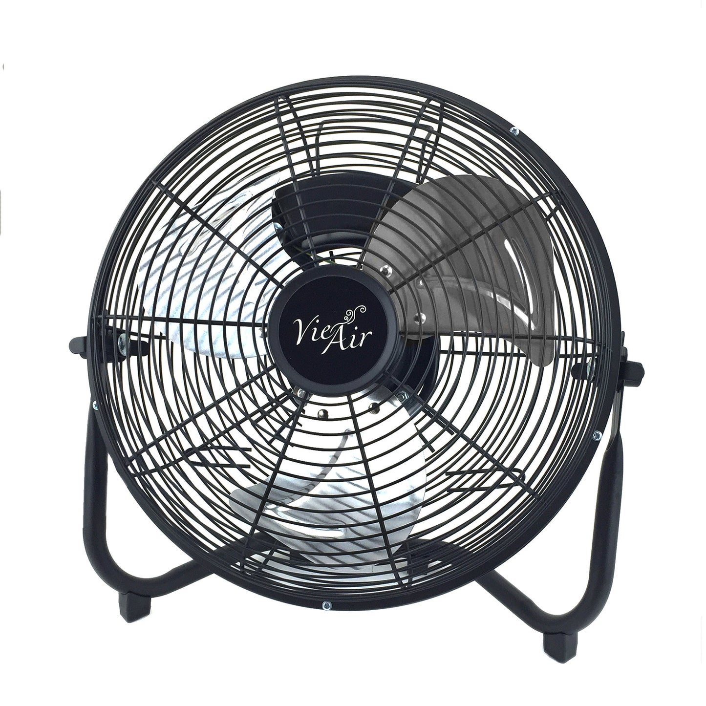 VIE AIR 20-inch industrial tilting high velocity metal floor fan with three speed settings, designed for powerful airflow.