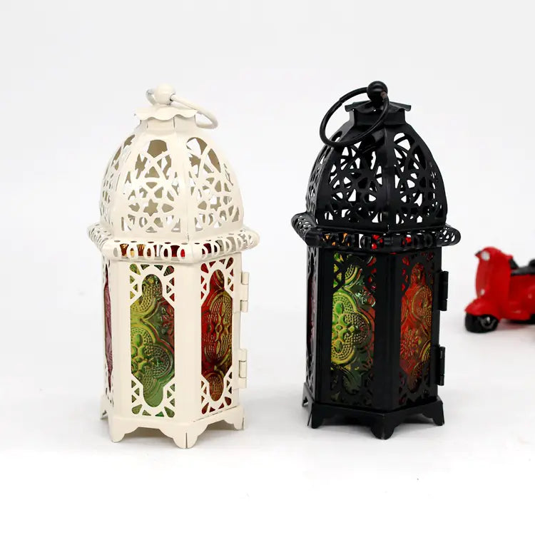 Classic Lantern Candle Holder with Iron and Glass - American Smart