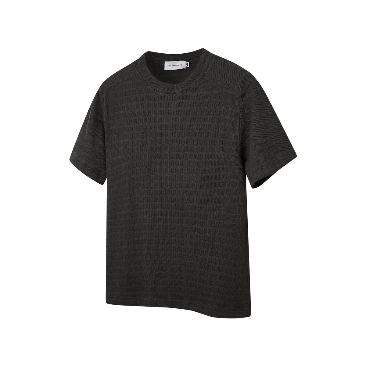Men's summer crew neck T-shirt by American Smart, solid color, textured blend, short sleeve, lightweight and comfortable.