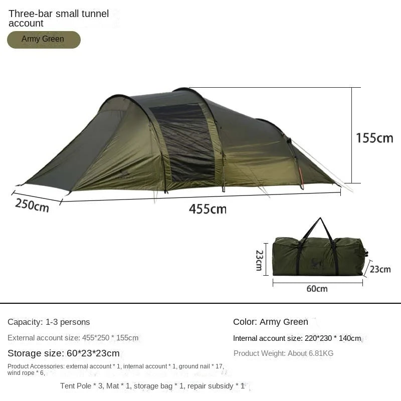 American Smart YOUSKY Tunnel Tent for outdoor camping, portable family tent with thickened fabric and easy folding design