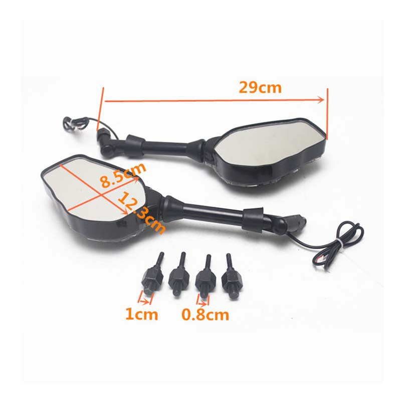 8mm 10mm Motorcycle Skeleton Skull Hand Claw Rearview Side Mirrors W/ Amber LED Turn Signal Lights For Harley Honda Universal - American Smart