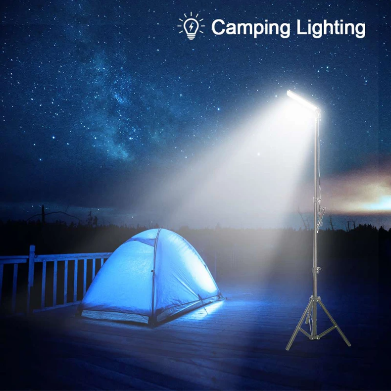 Camping Light LED Selfie Light Lamp Portable Photography Light with Tripod Stand for Outdoor Picnic Barbecue Adjustable Telescop - American Smart