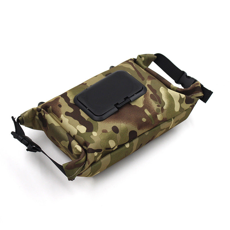 Camouflage waterproof canvas tissue storage bag by American Smart - EP, designed for outdoor camping with hand-held square shape.