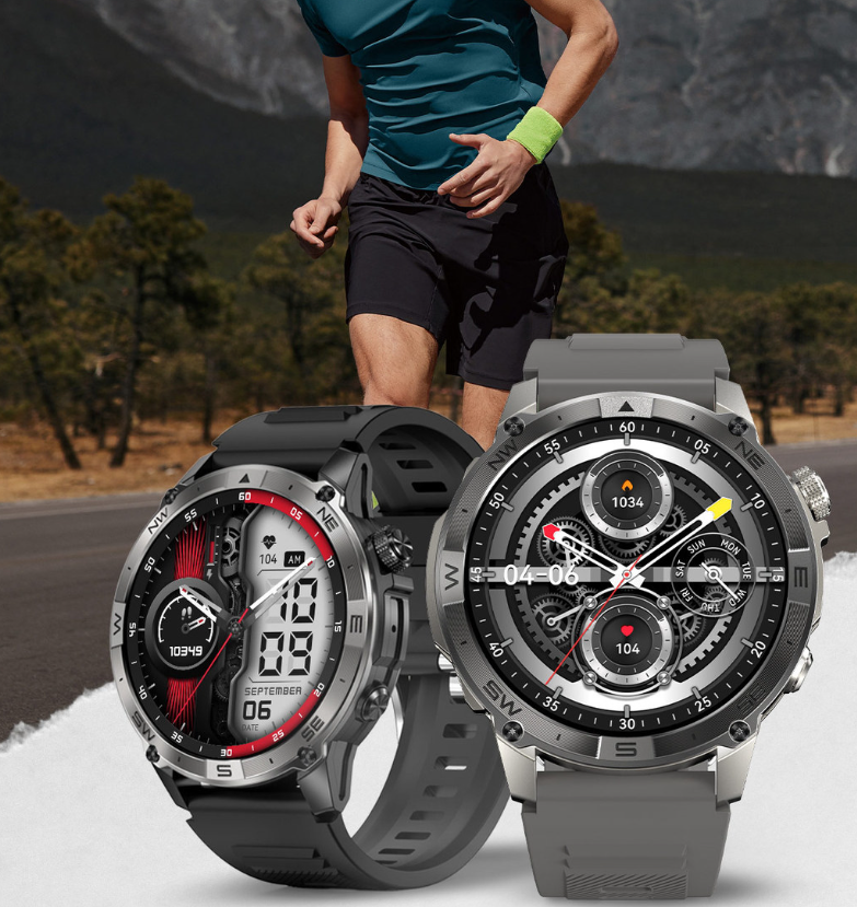 American Smart GPS sports watch with waterproof design, suitable for cycling, running, swimming, and outdoor fitness activities.