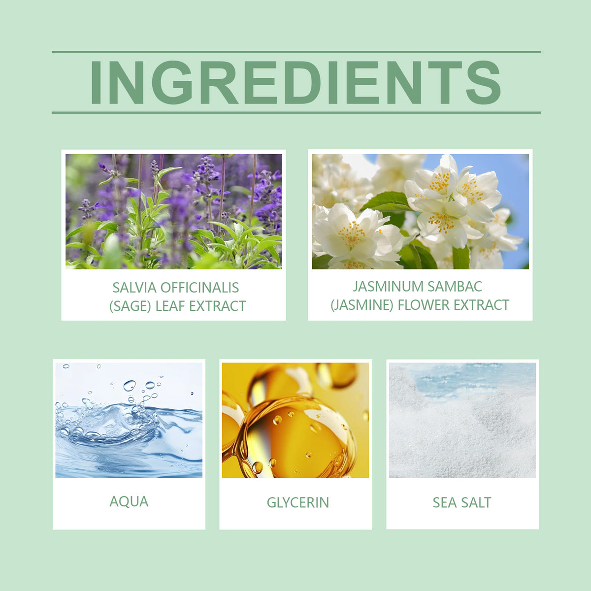 American Smart Sage Sea Salt Eau De Parfum spray showing the bottle with a light, fresh, and non-sticky sea salt fragrance design
