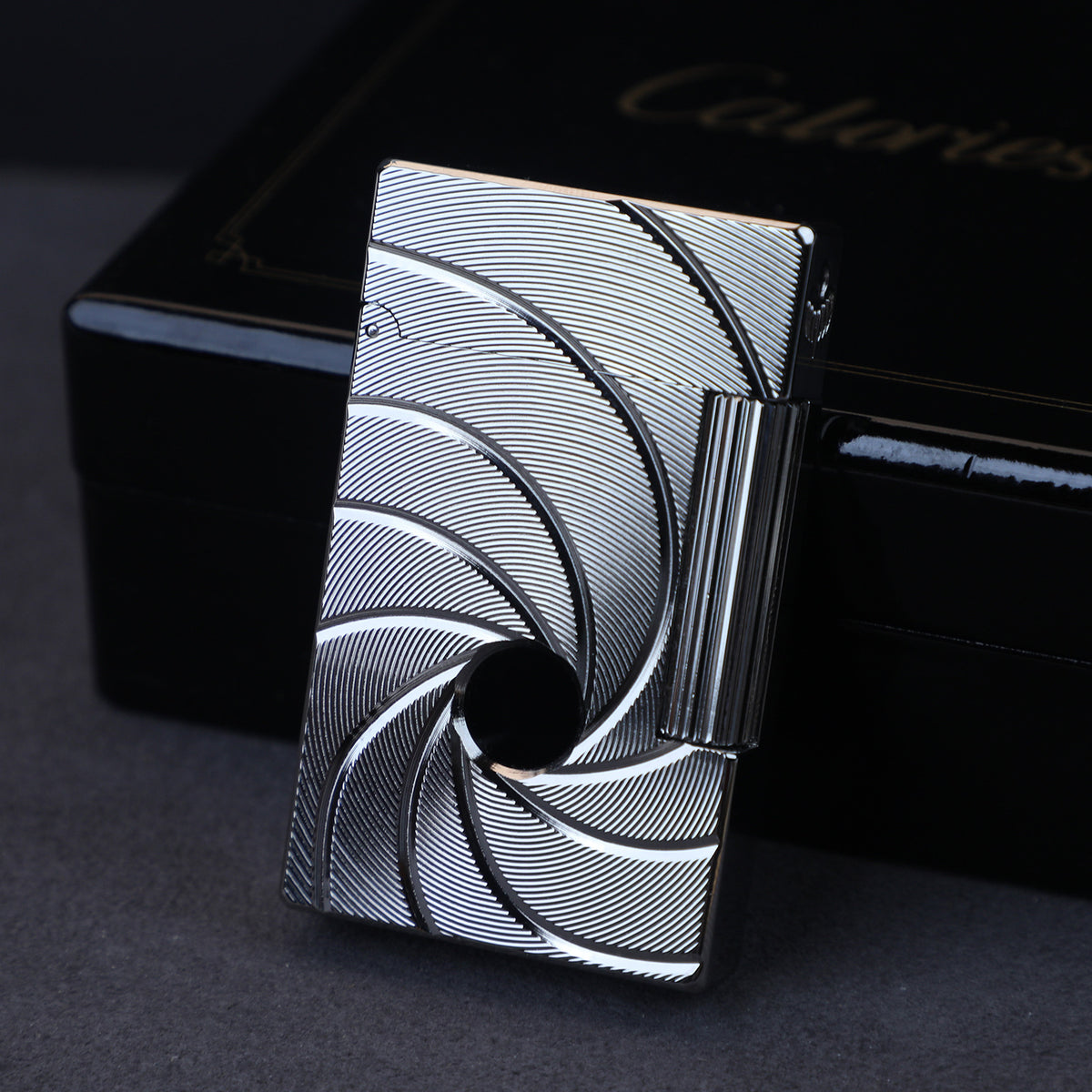 American Smart EP 007 Tornado personalized kerosene and gas engine lighter with intricate design, ideal as a gift.