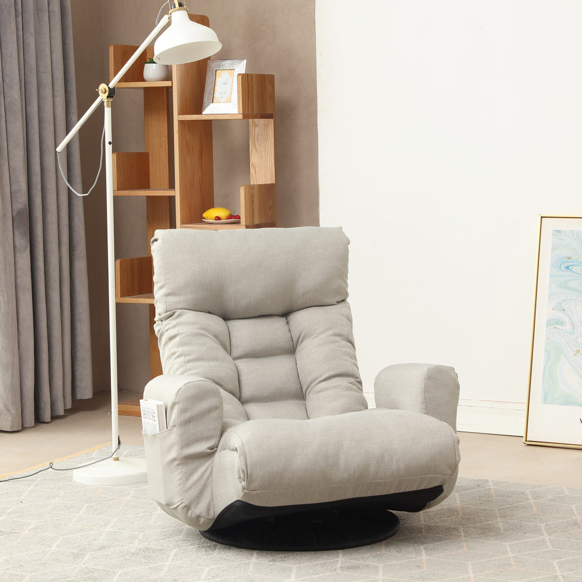 Adjustable head and waist game chair lounge chair in the living room 360 degree rotatable sofa chair - American Smart