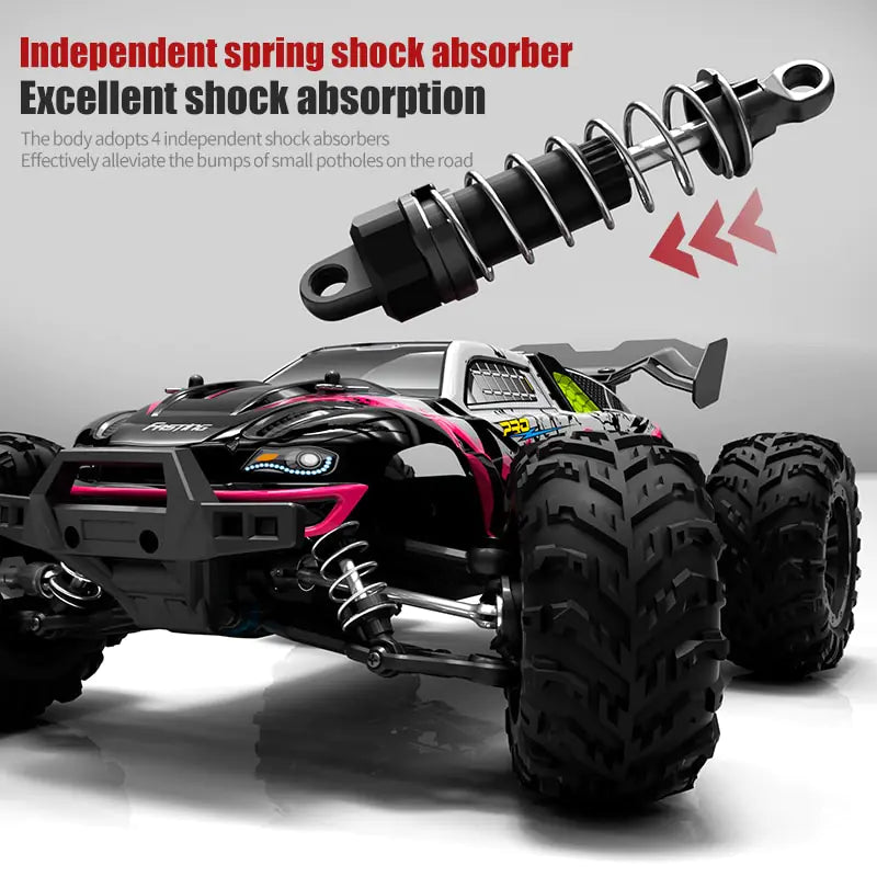 American Smart - EP remote control car shown on a smooth surface, featuring colorful body design and detailed wheels.