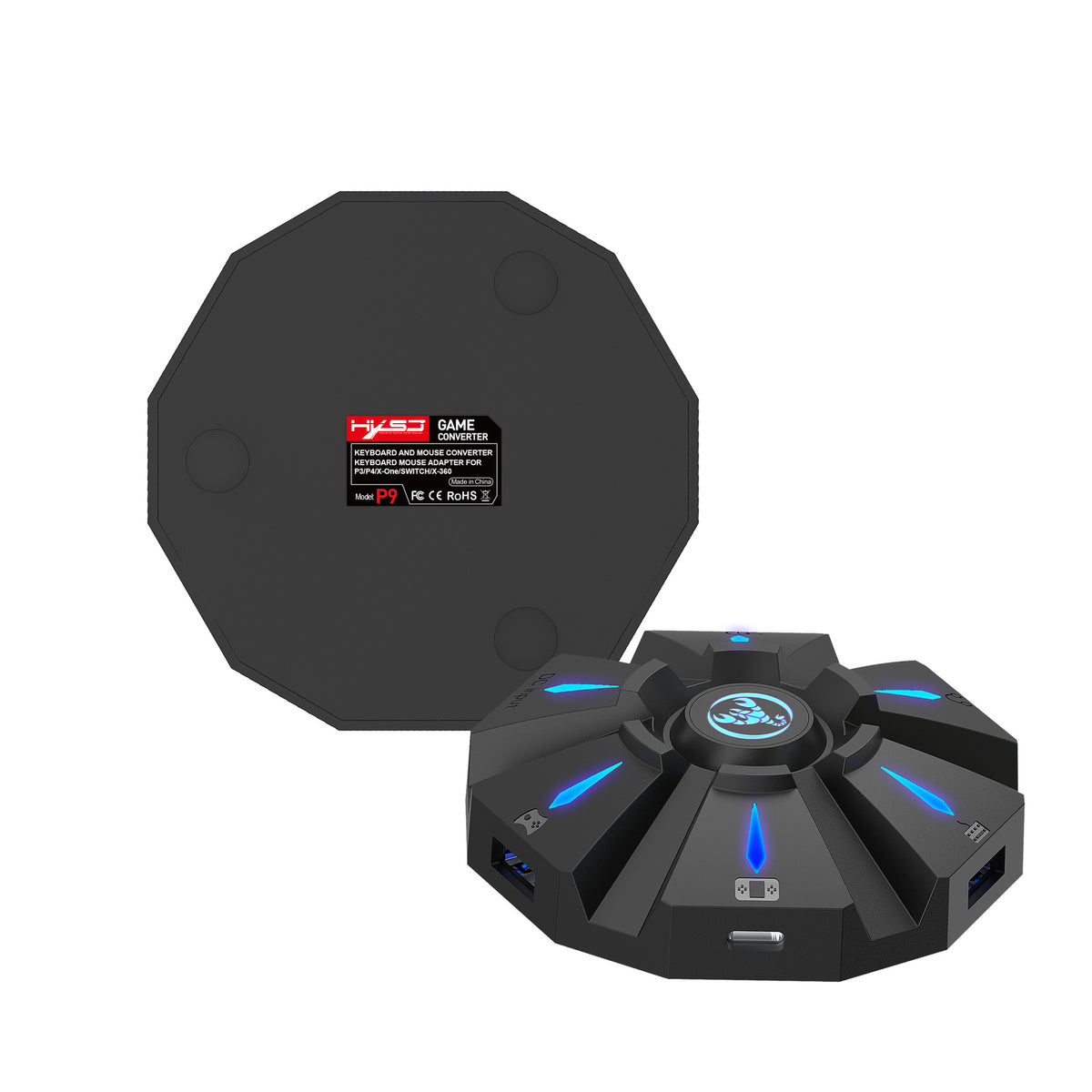 American Smart EP P9 keyboard mouse converter set supporting gaming devices and gamepads, ideal for versatile gaming setup.