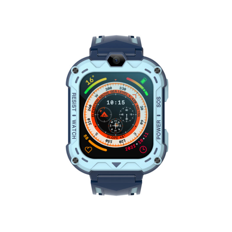 American Smart K39H children's smartwatch with GPS, camera, 4G connectivity, and call features, showing the watch face and side buttons.