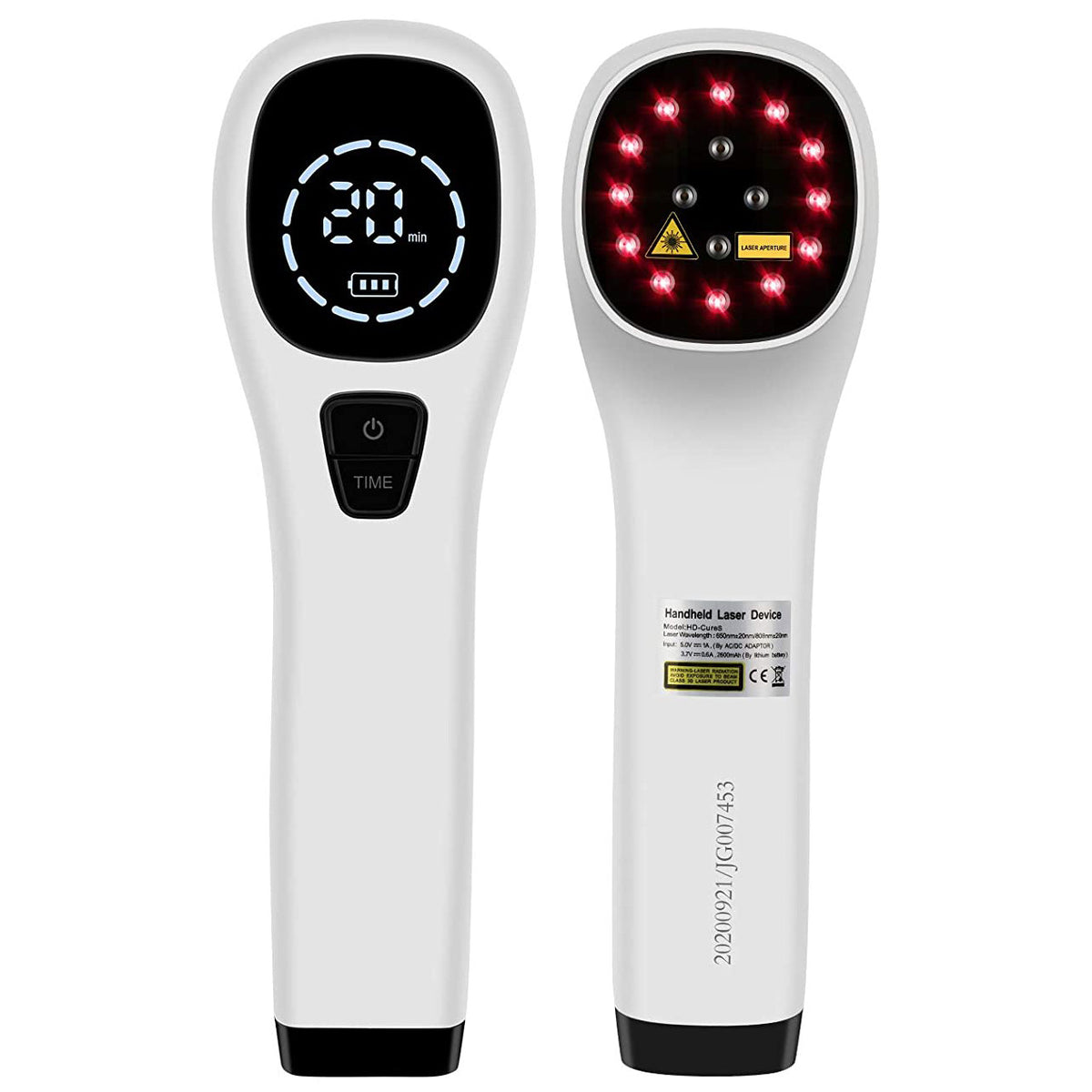 American Smart EP laser light therapy device with red light therapy massager, showing the handheld device with red light panel.