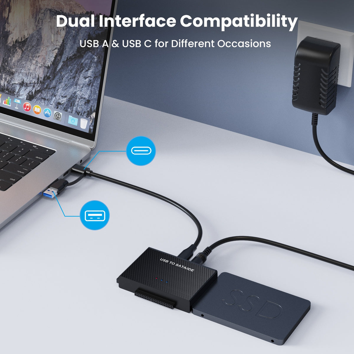 American Smart EP USB 3.1 Type-C to SATA IDE hard drive adapter cable for 2.5-inch and 3.5-inch drives.