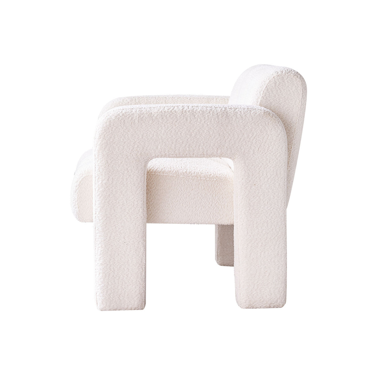 American Smart EP 31.10-inch wide boucle upholstered accent chair with cushioned seat and modern design.