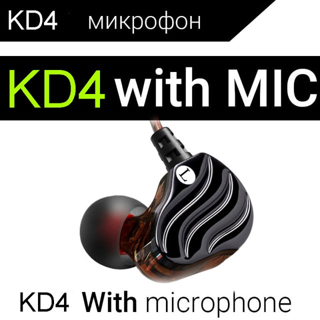 Earphones QKZ KD4 fone de ouvido Mini Dual Driver Original hybrid dual dynamic driver Headphone mp3 DJ Headset auriculares - American Smart