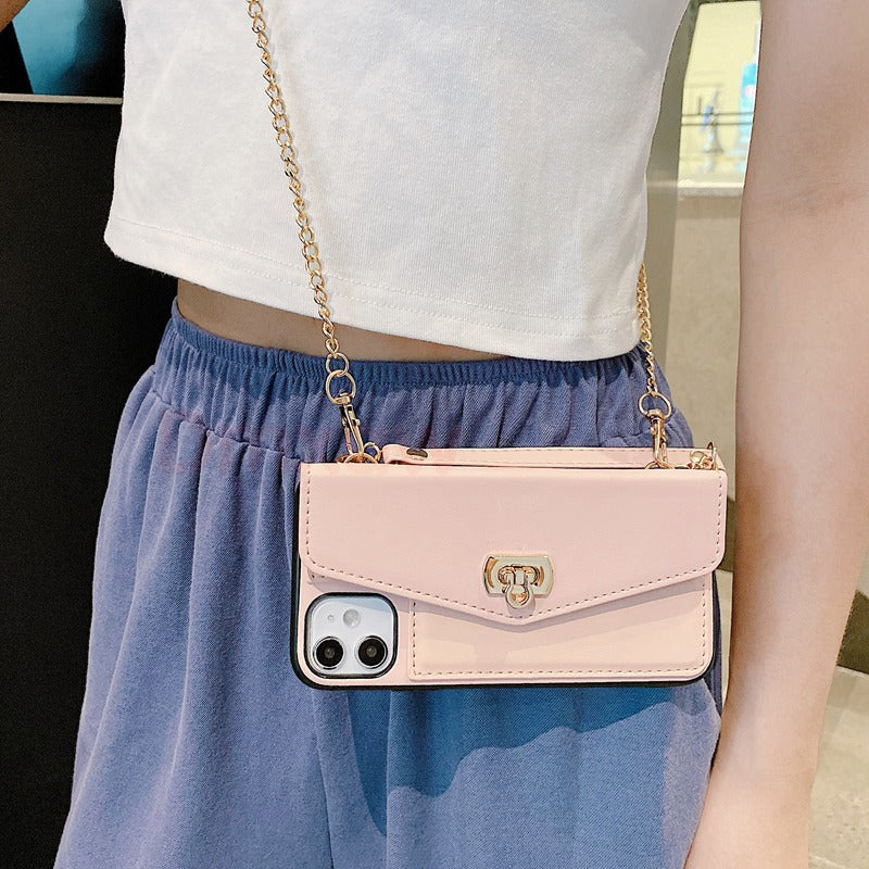 Color: Pink, Model: Iphone12Mini - Compatible with Apple , Handbag Mobile Phone Case Simple Protective Cover - American Smart