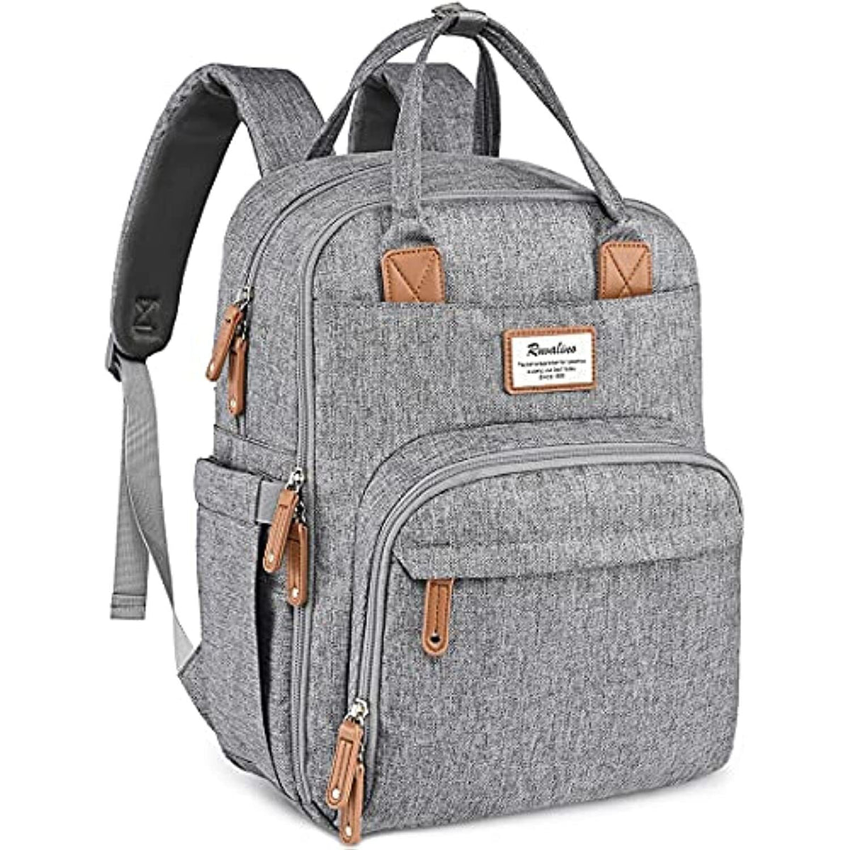 RUVALINO baby diaper bag backpack with multiple compartments, designed for travel and maternity use, in a functional and stylish baby bag.