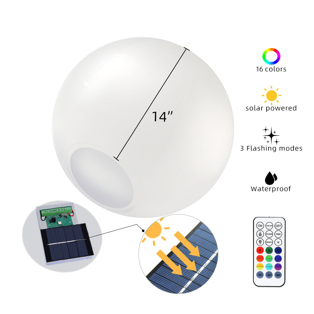 American Smart SY LED floating pool light with solar power, colorful spherical design for outdoor swimming pool illumination