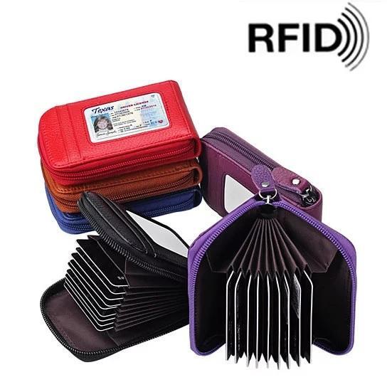 Color: Pink - Zip Vault RFID Blocker Card Holder And Wallet - American Smart