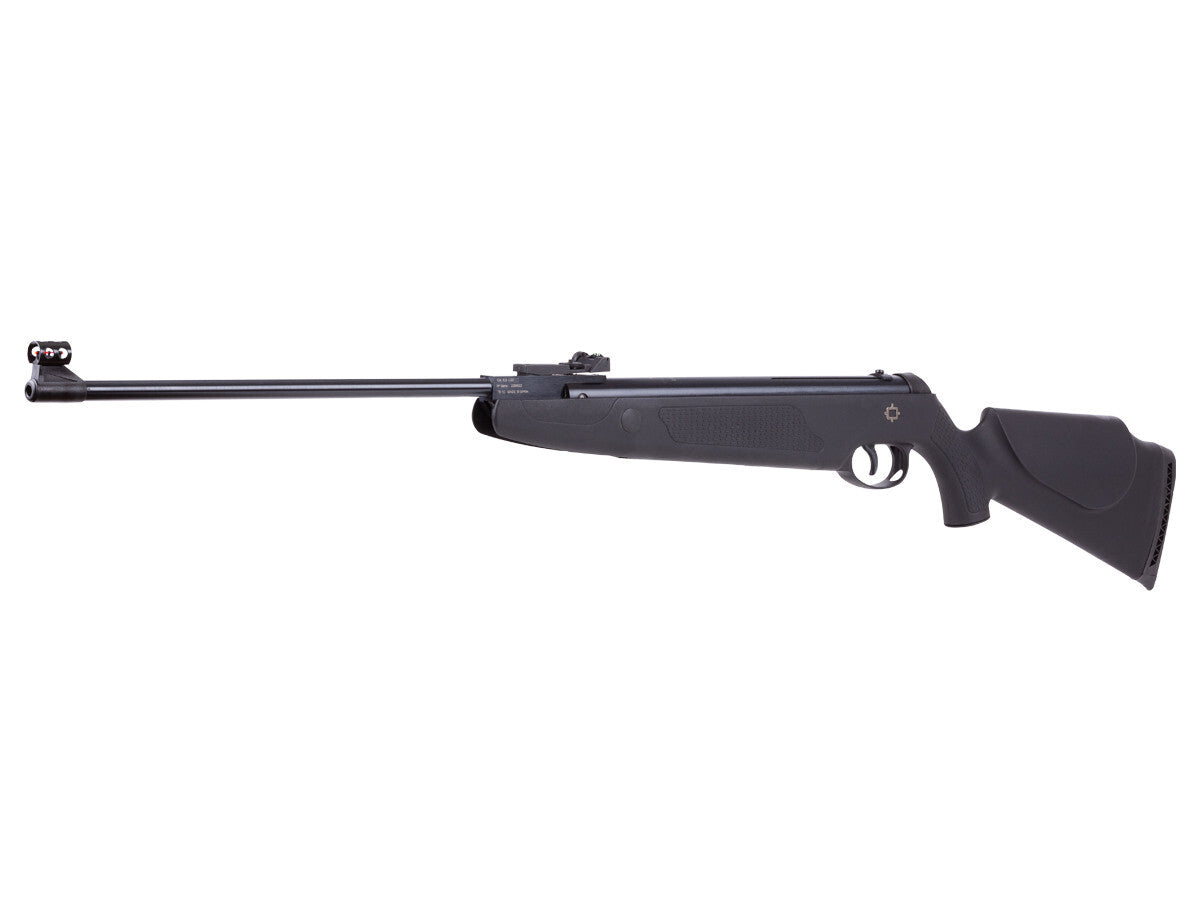 American Smart Norica Dragon air rifle for target shooting, shown with a sleek black stock and metal barrel.