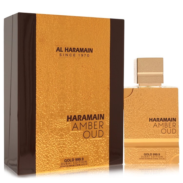 Al Haramain Amber Oud Gold 999.9 Dubai Edition by Al Haramain Extrait De Parfum Spray 3.3 oz (Men) - American Smart