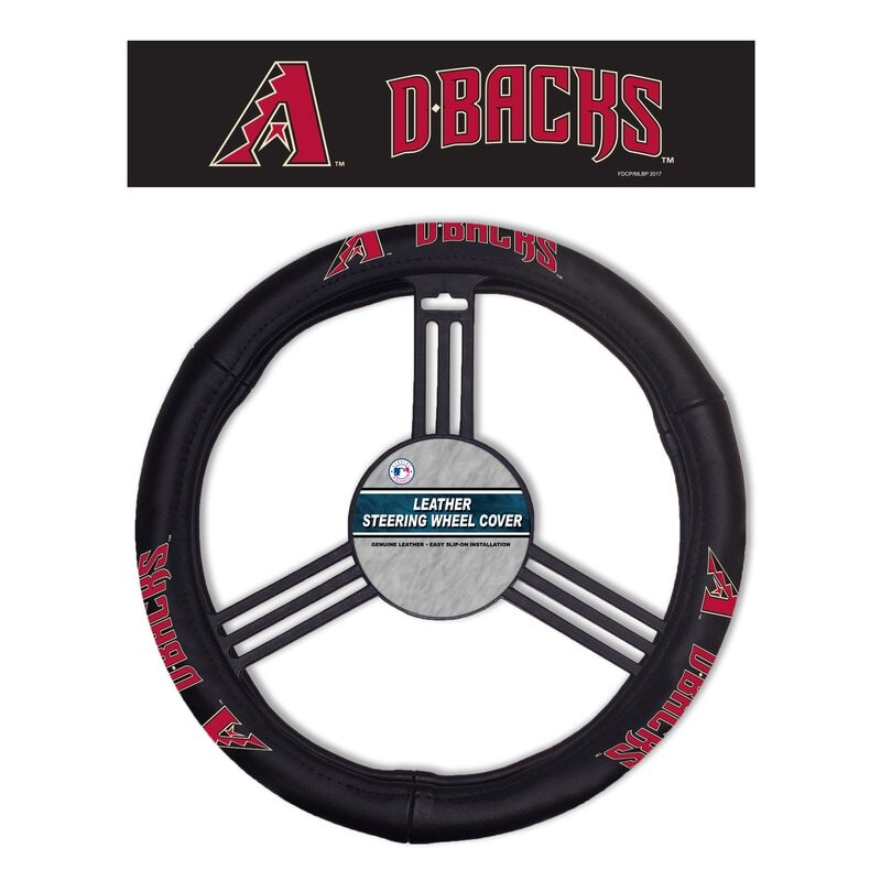 Arizona Diamondbacks Steering Wheel Cover Leather CO - American Smart