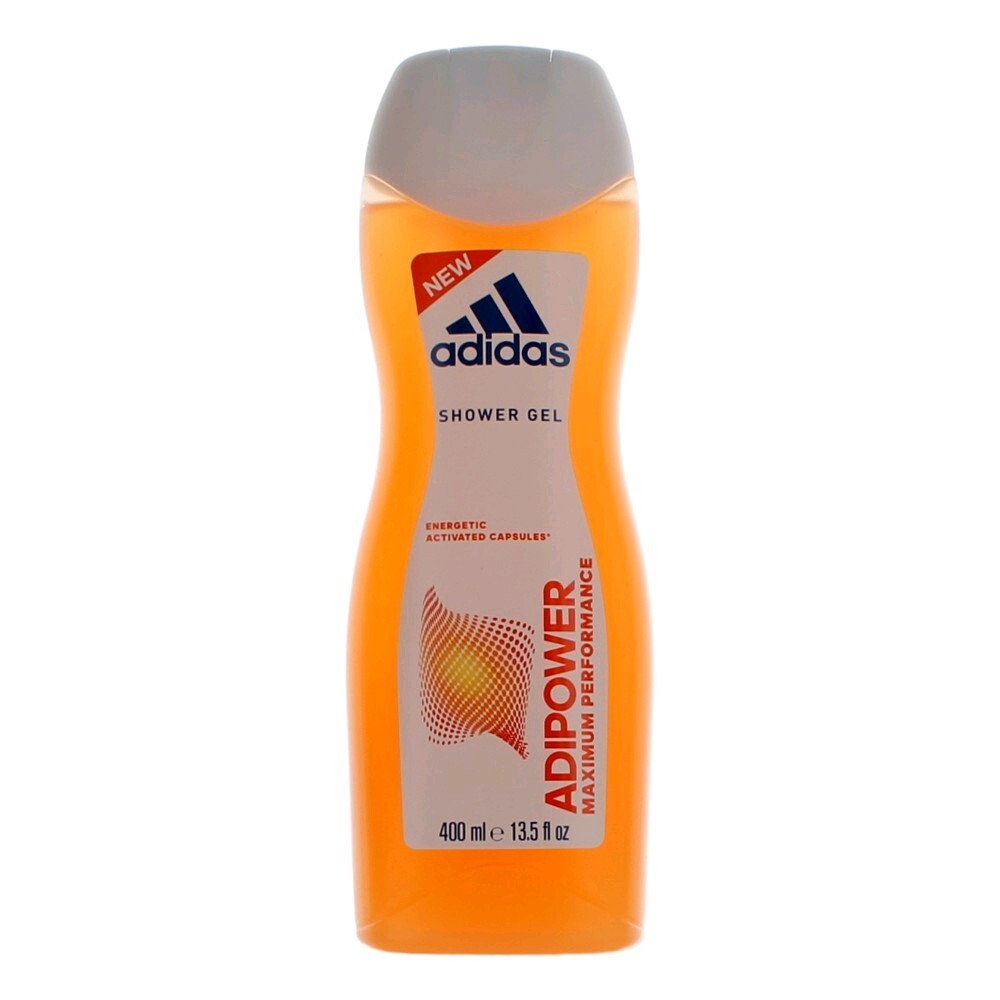 American Smart AdiPower Adidas shower gel for women in 13.5 oz bottle, featuring a sleek design and branding on the packaging.