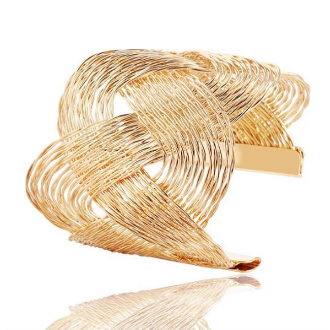 American Smart WB ROMANCE interlocking waves bracelet with silver-tone finish and sleek, modern design.
